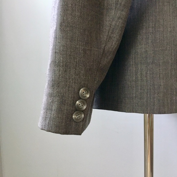 TALBOTS WOOL Button Up Blazer Gray Size 8 Petite - Picture 7 of 10